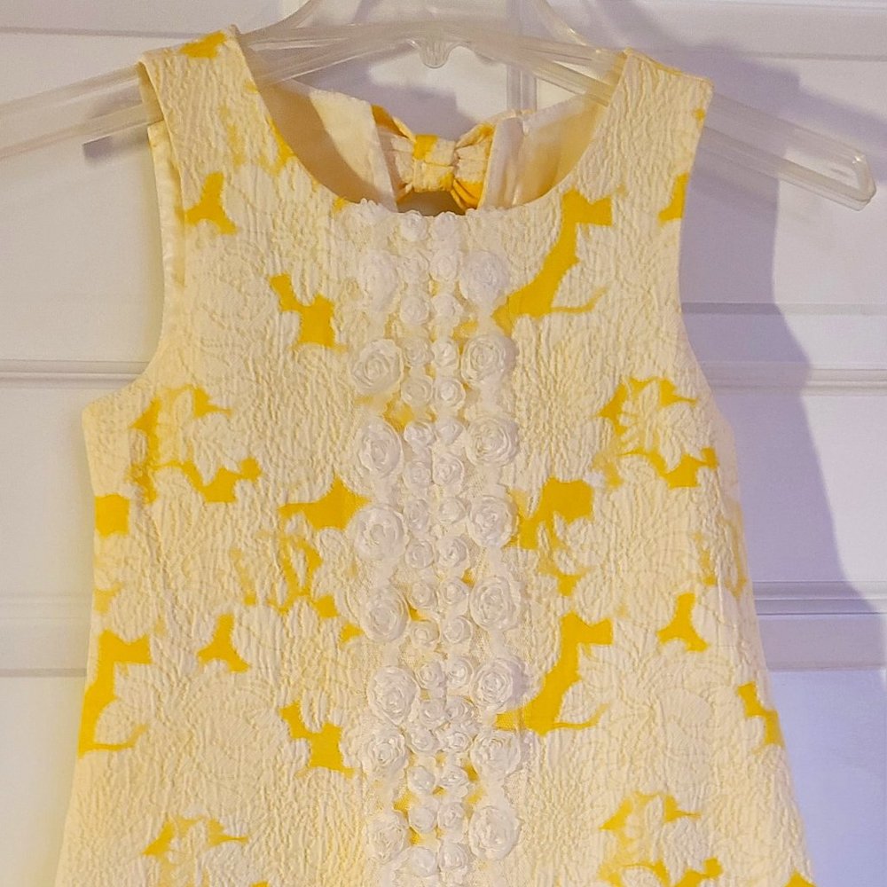 Big girls size 8 Bonnie Jean yellow and white dress